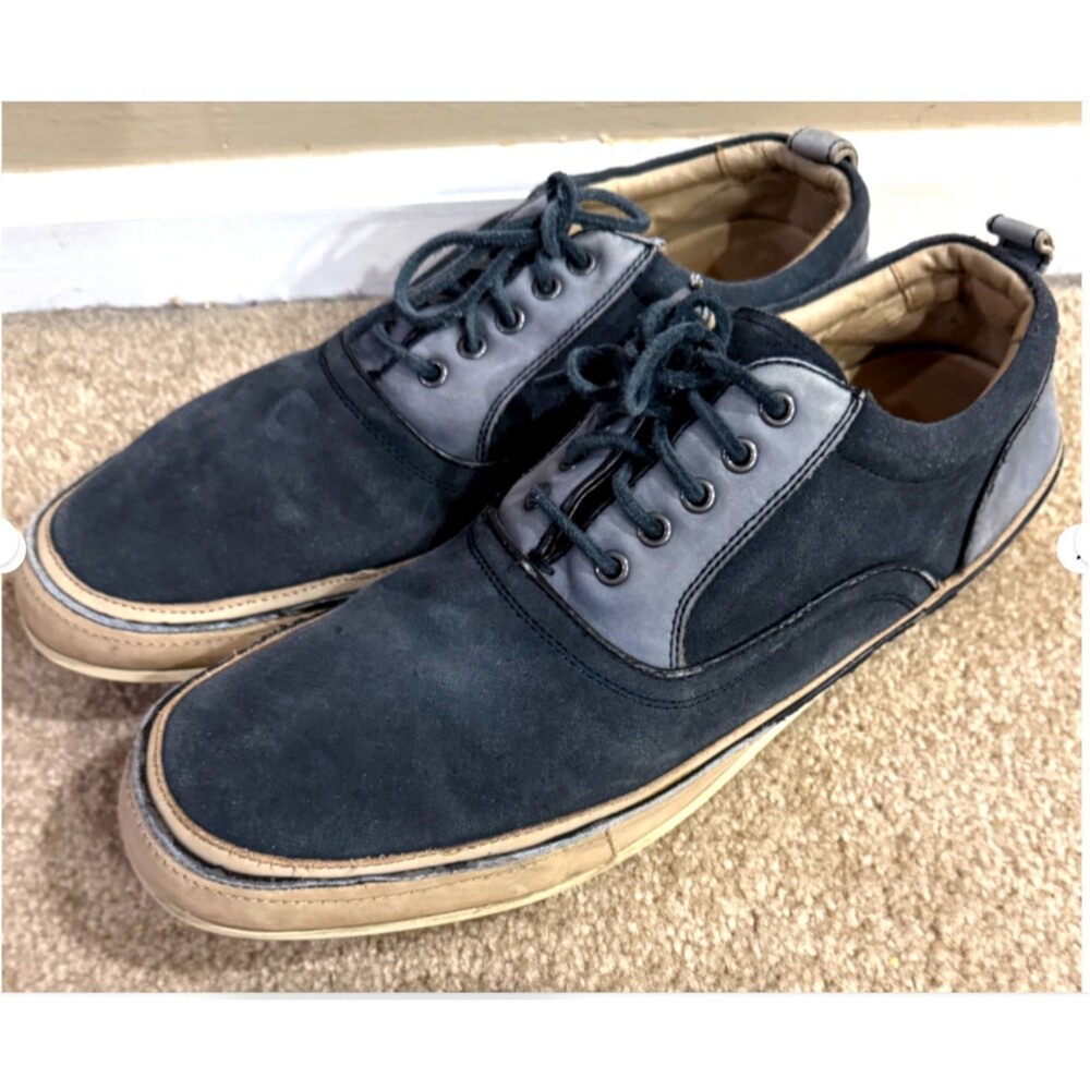 John Varvatos Redding Blue Suede Leather Lace Up Shoes Mens 11.5 Casual Oxford